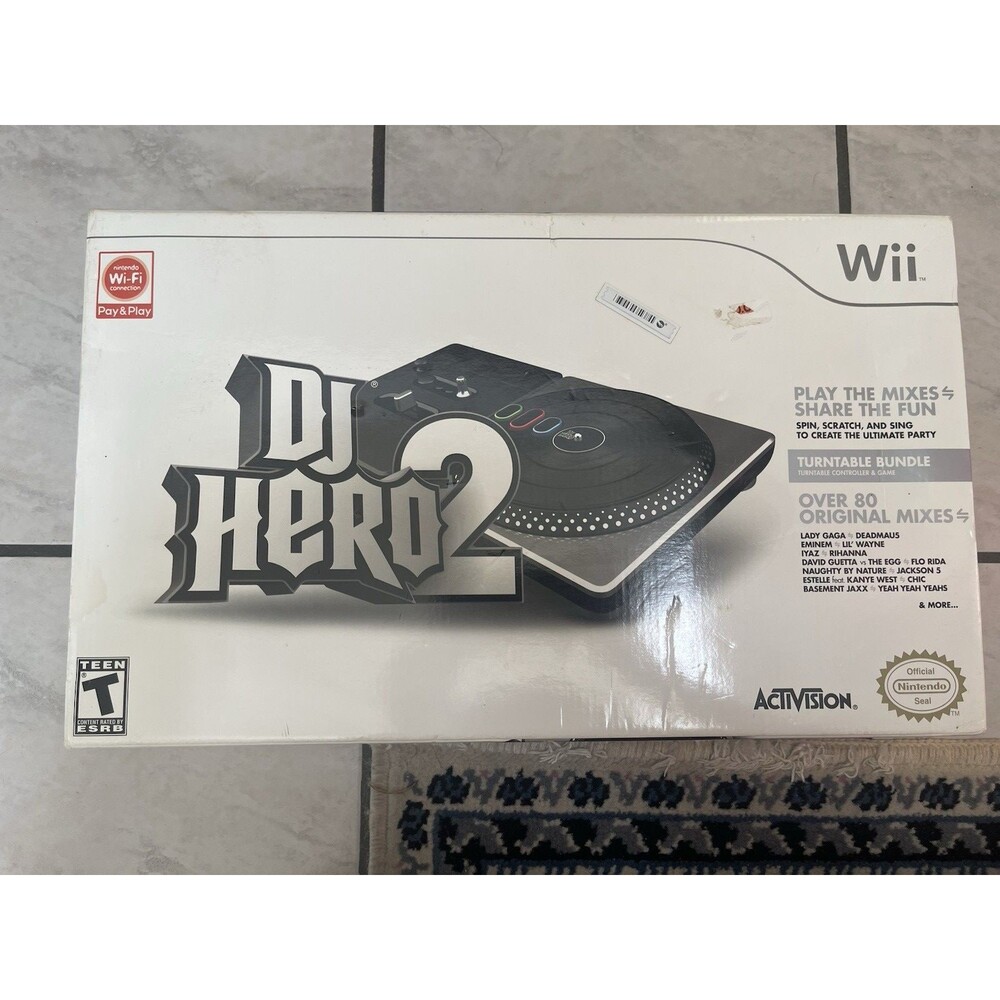 DJ Hero 2 Turntable Bundle Nintendo Wii Turntable Controller & Game, NIB, Sealed